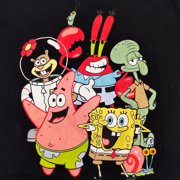 SpongeBob Squarepants T-shirt black graphic design men's size XS - Picture 3 of 8